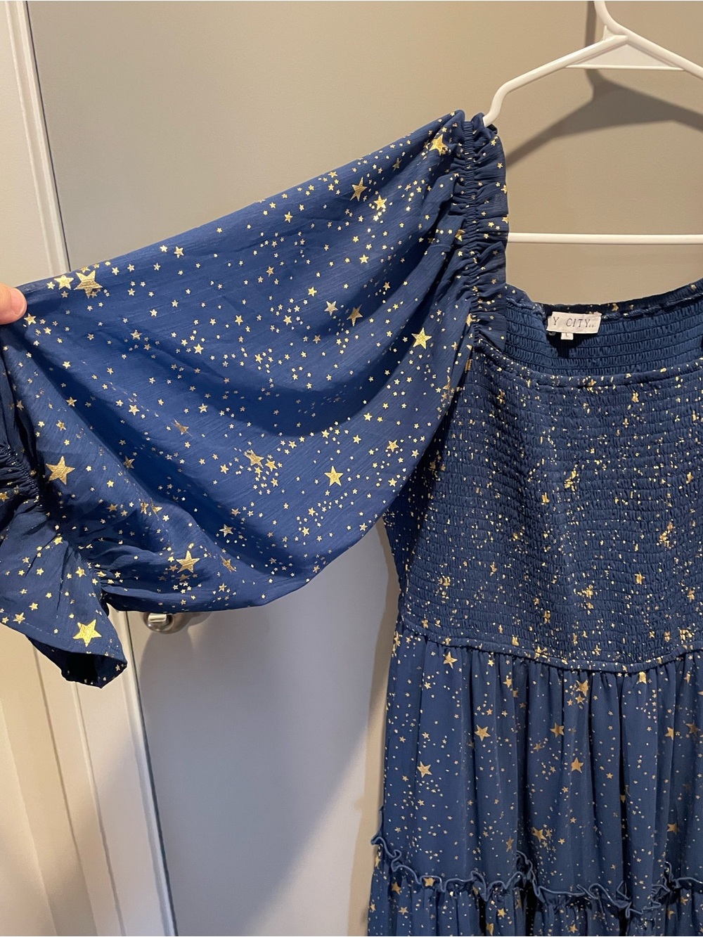 Ivy City Co Navy Blue Star-Print Midi Dress - Picture 5 of 6